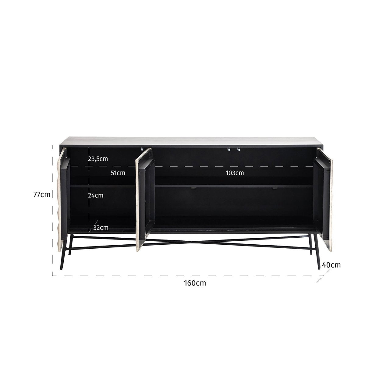 Sideboard Tetro silver