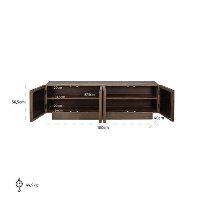 TV cabinet Bryant 4-doors (Brown)