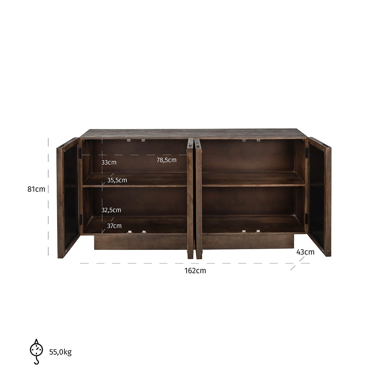 Sideboard Bryant 4-doors (Brown)- Richmond Interiors