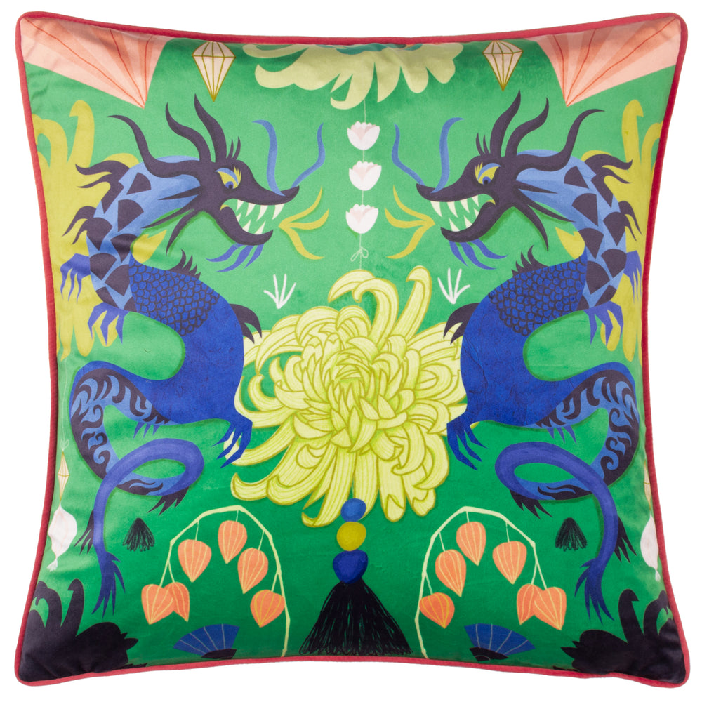 Km Dragons 50x50 Piped Feather Filled Cushion