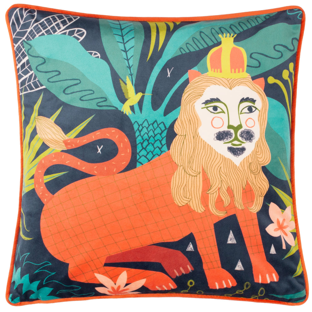 Km Lion 43x43 Piped Feather Filled Cushion