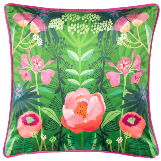 KM SPRING BLOOMS 43X43 PIPED FEATHER FILLED CUSHIONASE