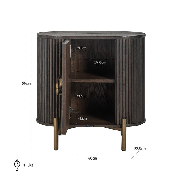 Nightstand Luxor 1 – Door (brown) – Richmond Interiors