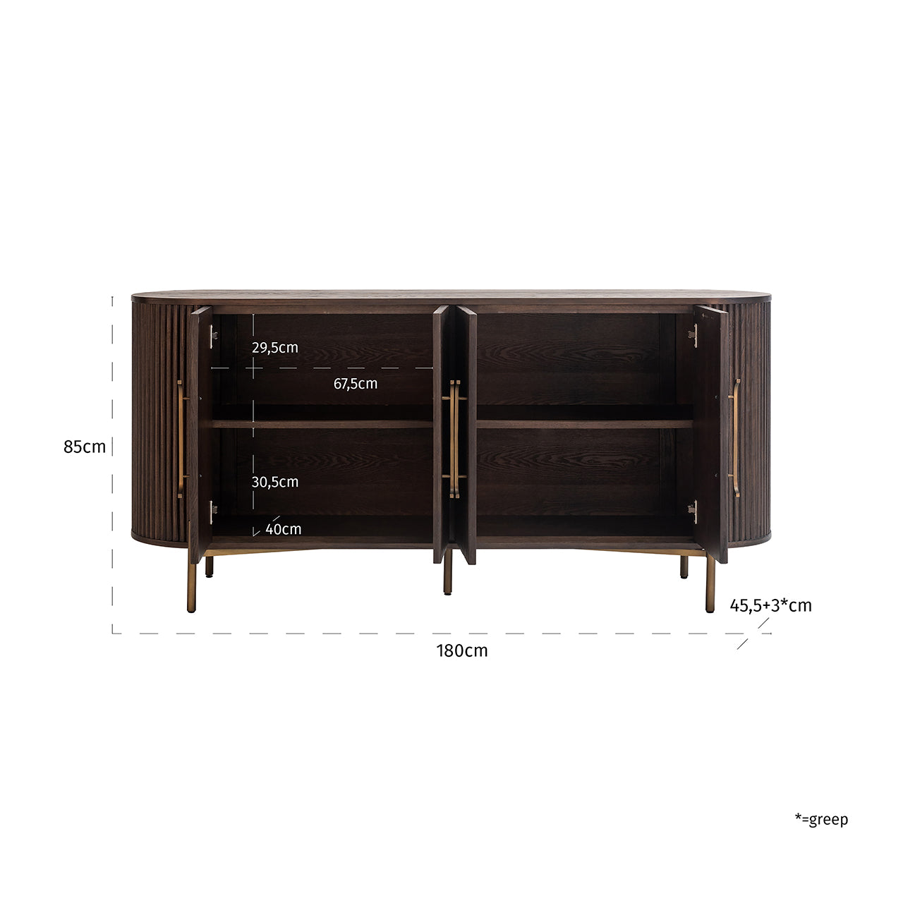 Sideboard Luxor 4-doors (Brown)