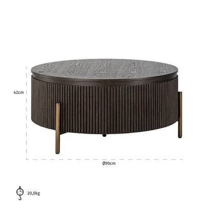 Coffee table Luxor 95Ø (Brown)- Richmond Interiors