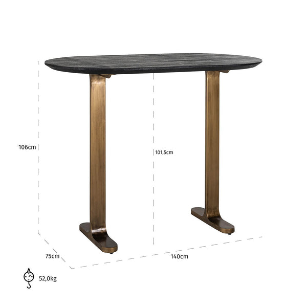 Bar Table Revelin 140 (black/gold) – Richmond Interiors
