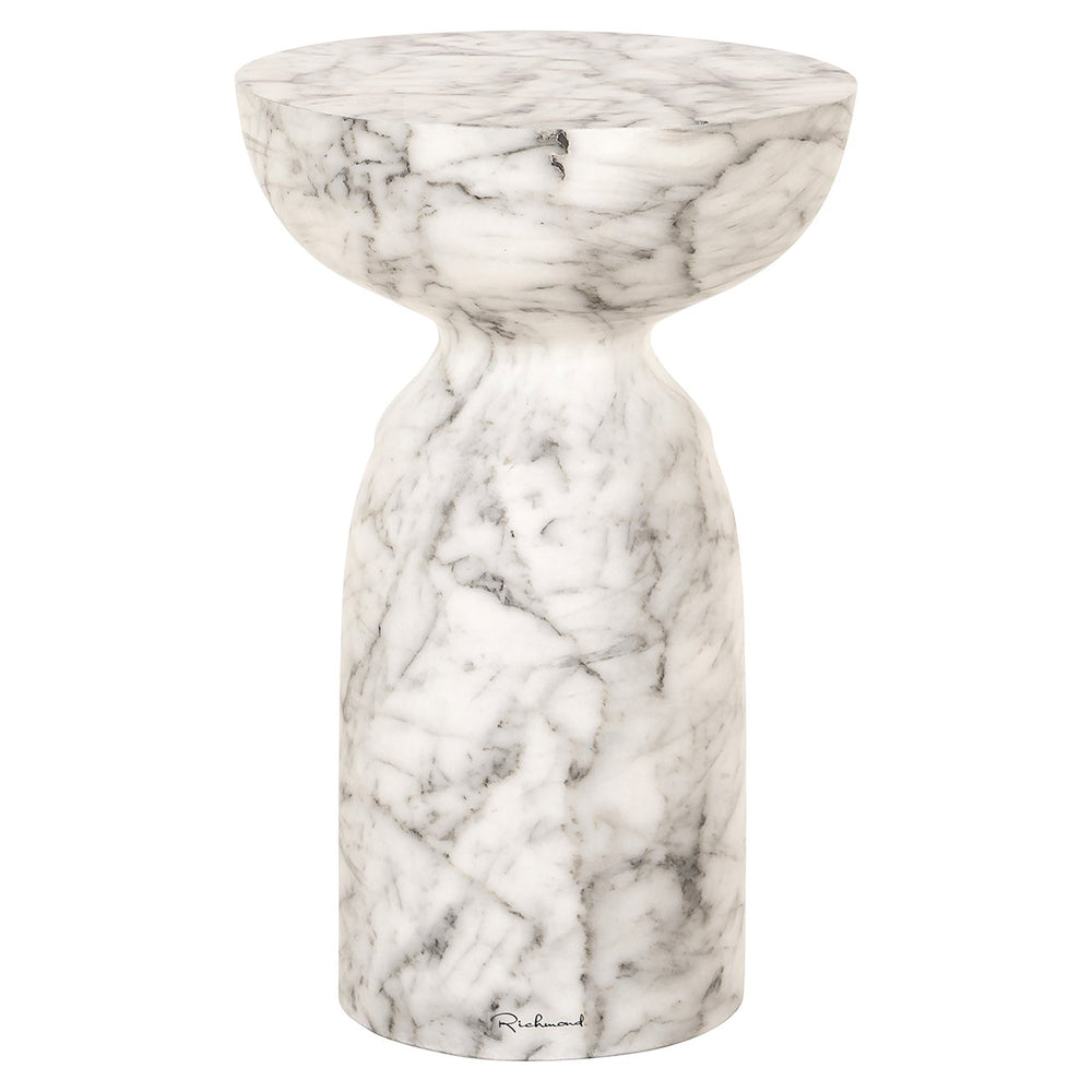 End table Kita faux white marble (White)