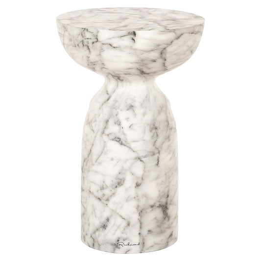End table Kita faux white marble (White)