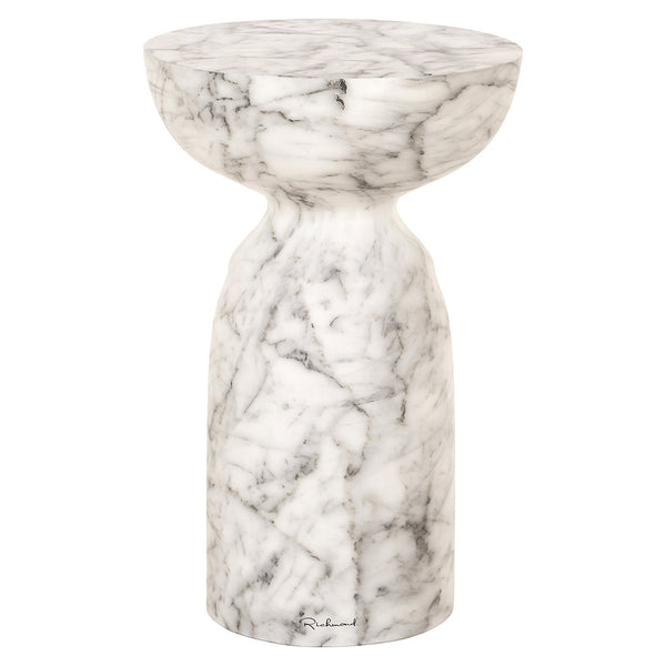 End table Kita faux white marble (White)