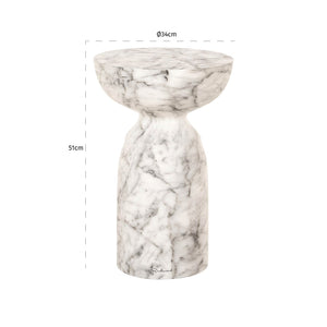 End Table Kita Faux White Marble (white) – Richmond Interiors