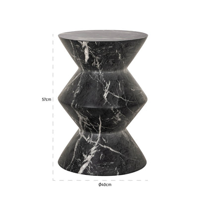 End table Bosco faux black marble (Black)- Richmond Interiors