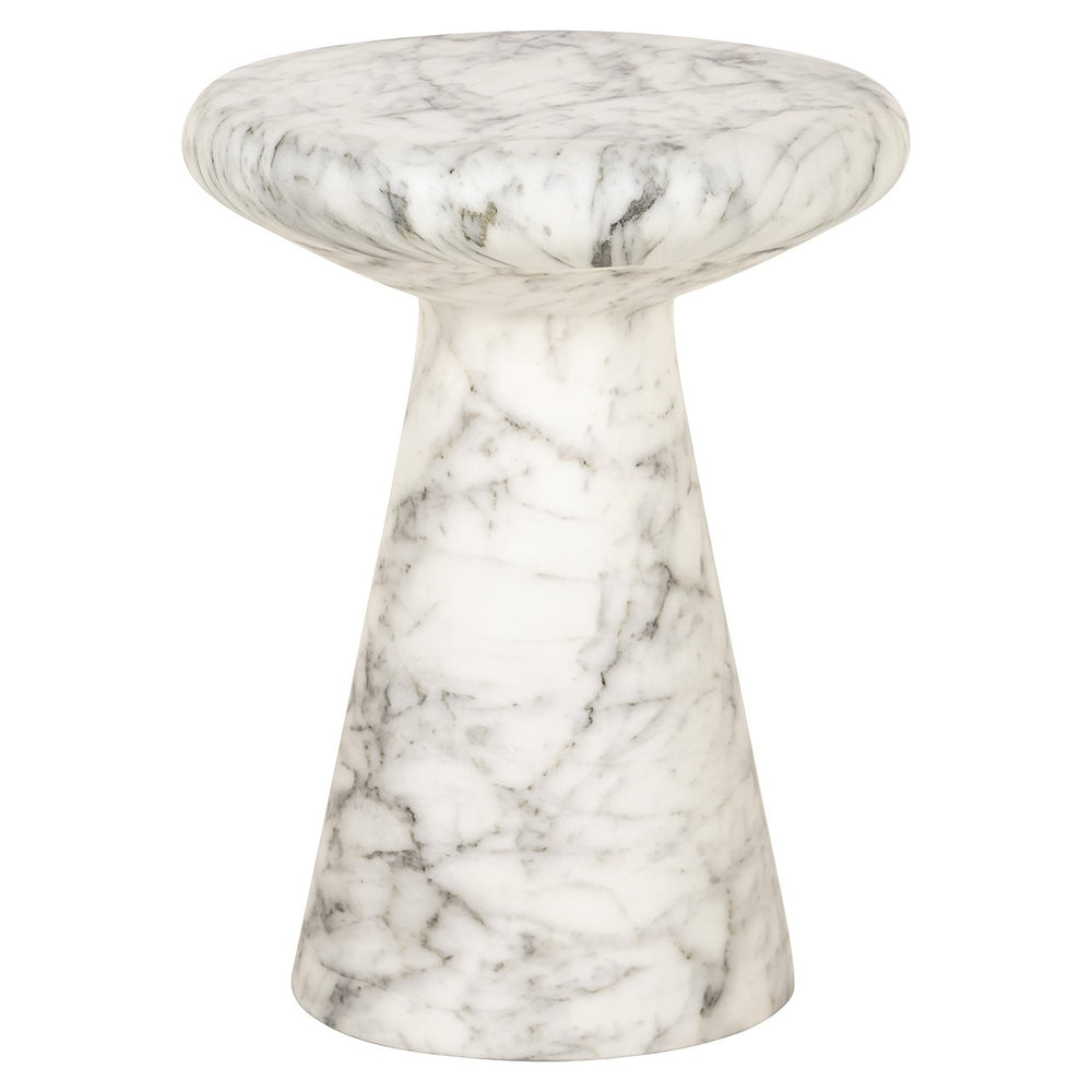 End table Lohan faux white marble (White)