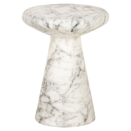 End table Lohan faux white marble (White)