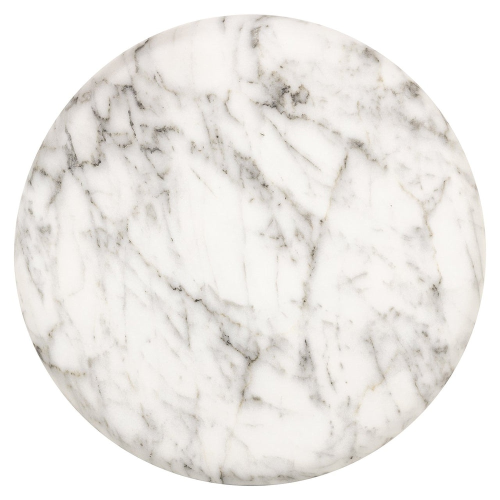 End table Lohan faux white marble (White)