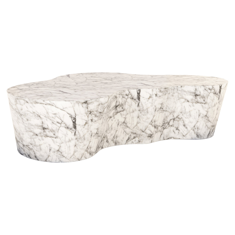 Coffee table Rockyard faux white marble (White)