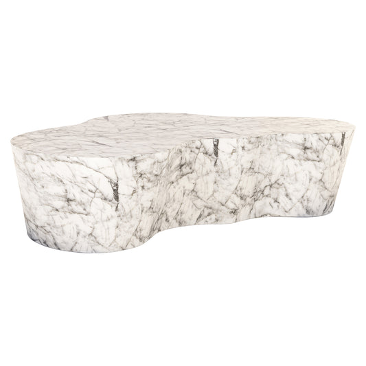 Coffee table Rockyard faux white marble (White)
