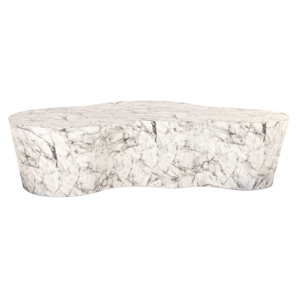 Coffee table Rockyard faux white marble (White)