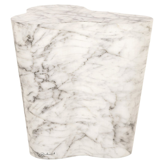End table Rockyard faux white marble (White)