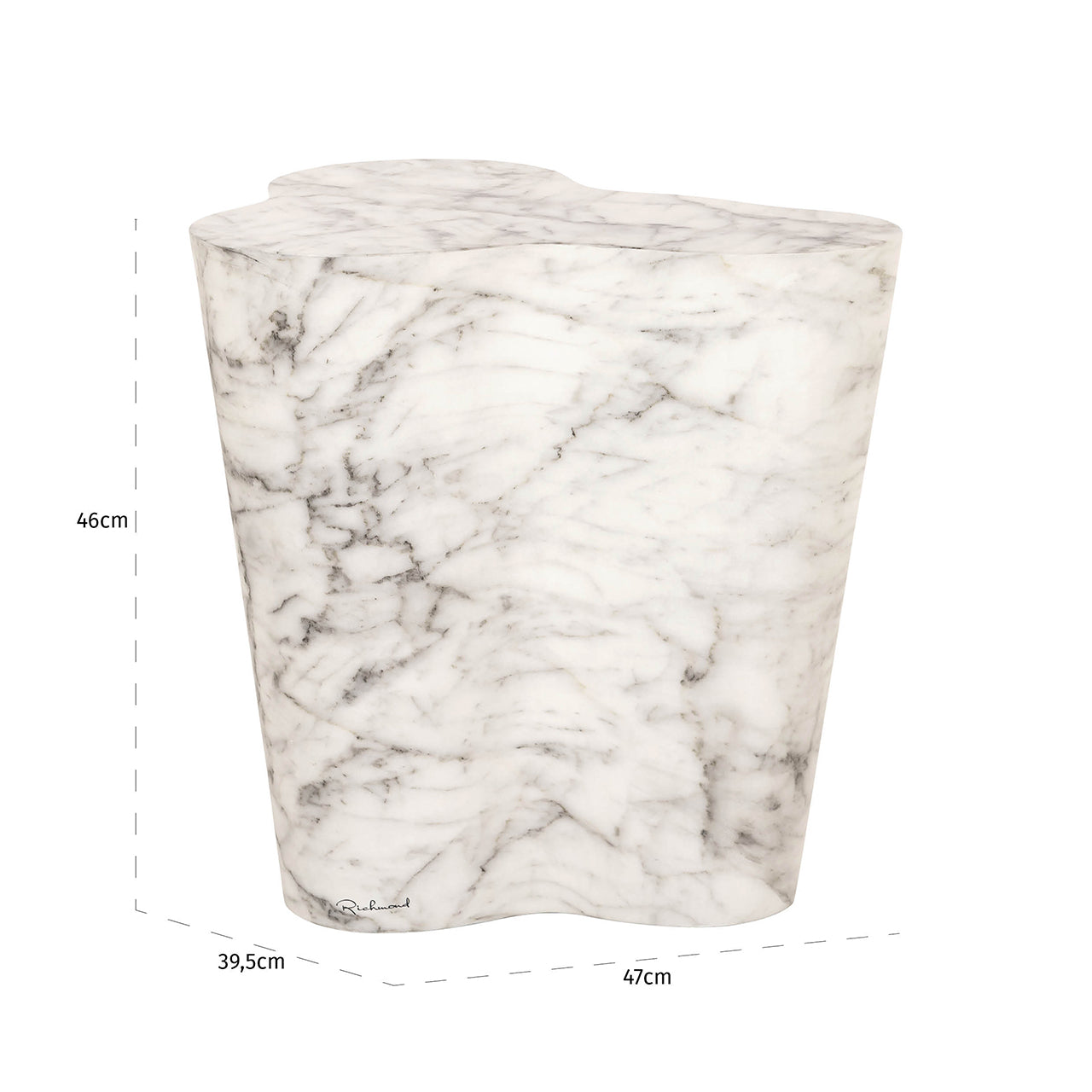 End table Rockyard faux white marble (White)- Richmond Interiors