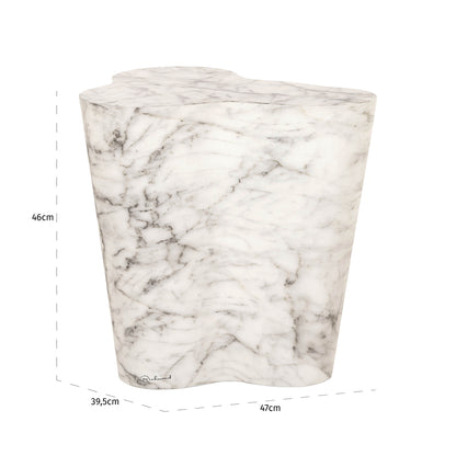 End table Rockyard faux white marble (White)- Richmond Interiors