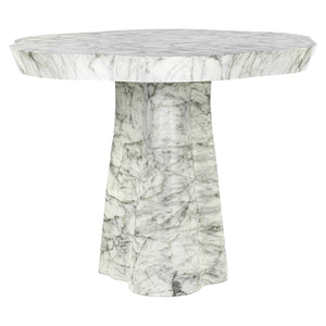 Dining Table Rockyard 100Ø Faux White Marble (white) – Richmond Interiors