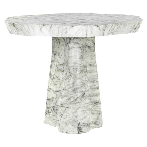 Dining Table Rockyard 100Ø Faux White Marble (white) – Richmond Interiors