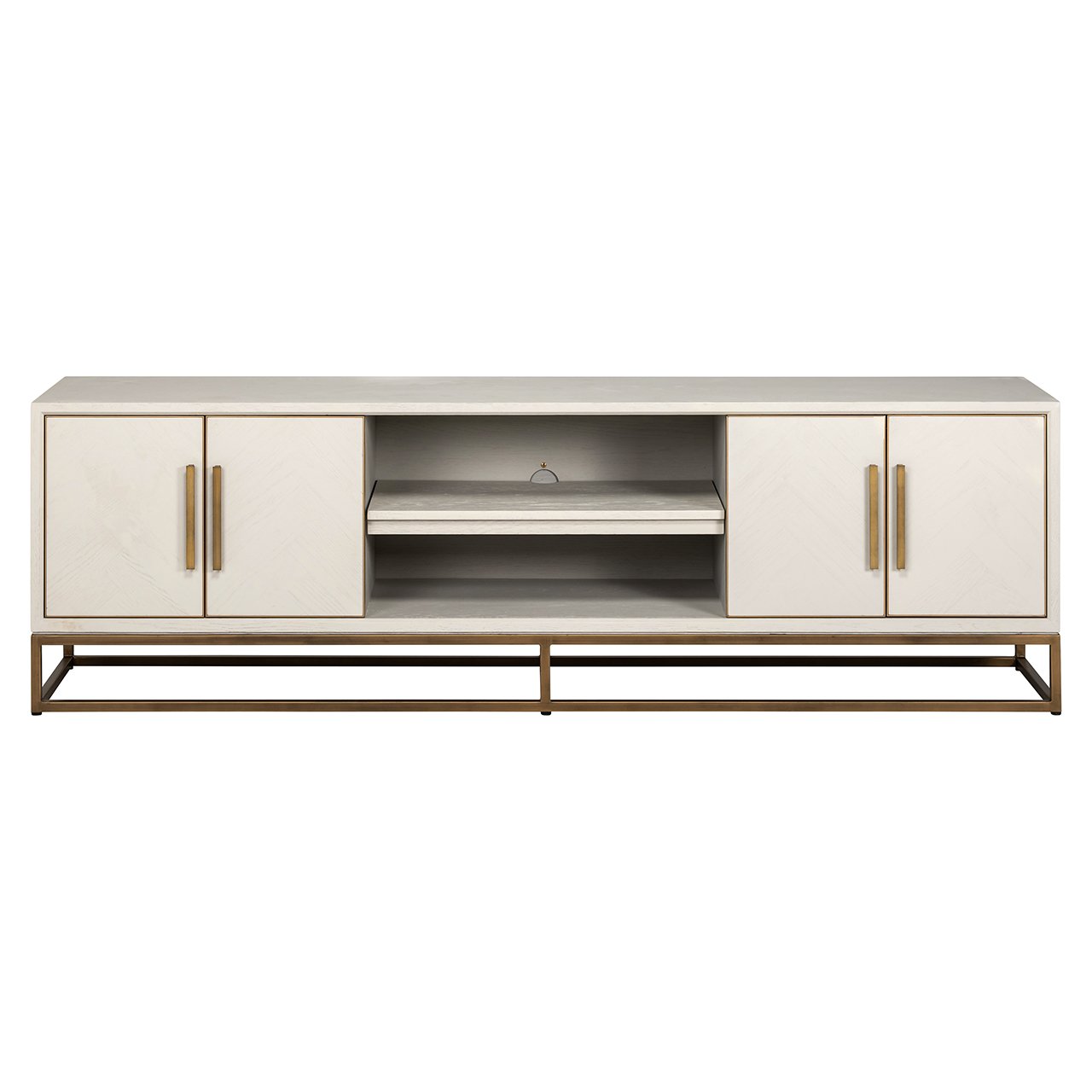 TV cabinet Whitebone brass 4-doors 200 (Verona Grey)