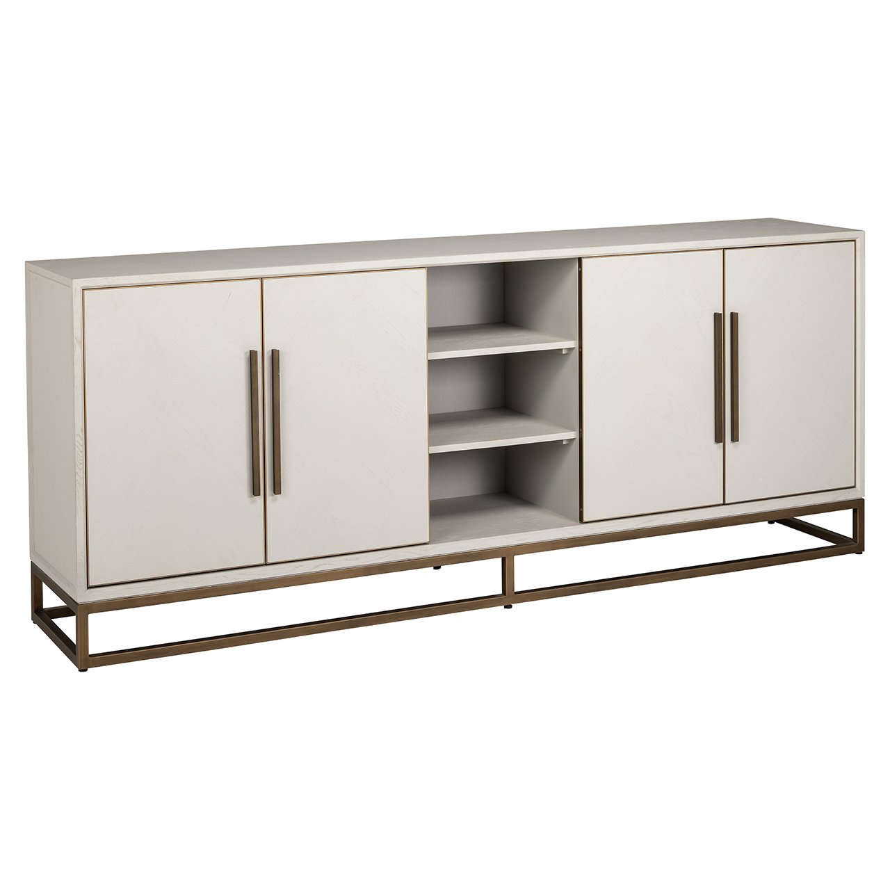 Sideboard Whitebone brass 4-doors (Verona Grey)