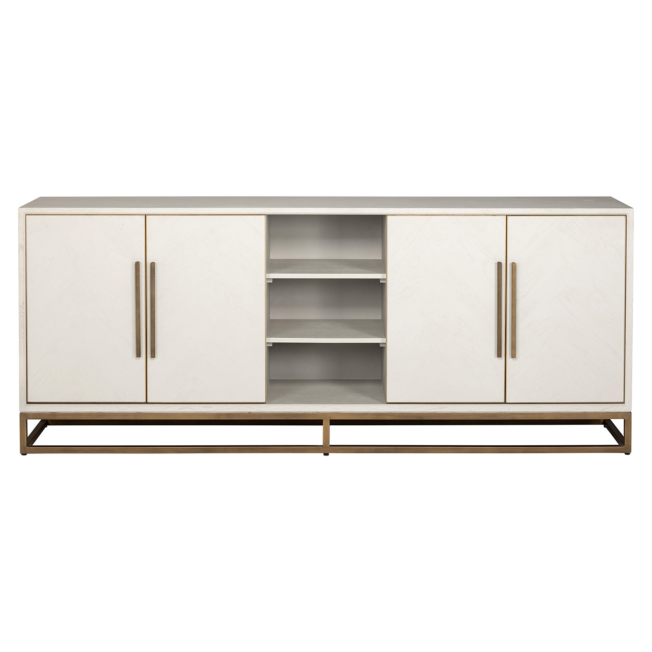 Sideboard Whitebone brass 4-doors (Verona Grey)