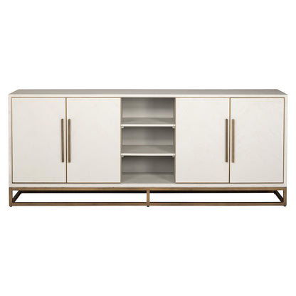 Sideboard Whitebone brass 4-doors (Verona Grey)