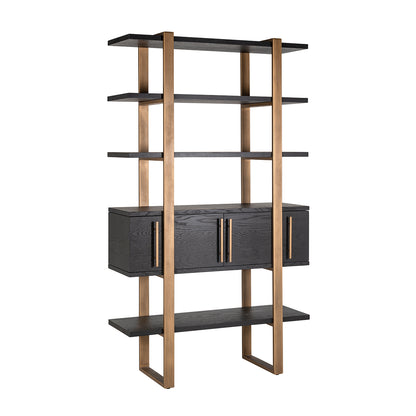 Display cabinet Cambon 4-doors 4-shelves (Dark coffee)