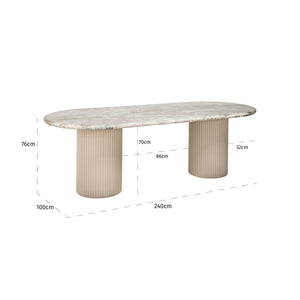 Dining Table Coronel (beige) – Richmond Interiors – Ex Display Immediately Available From Our Buzzards Valley Studio
