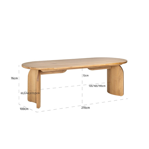 Dining Table Fairmont Natural 270 (natural) – Richmond Interiors