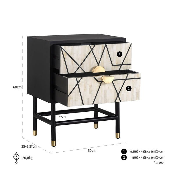 Nightstand Novas 2 – Drawers – Richmond Interiors