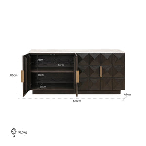 Sideboard Claremont 4 – Doors (brown) – Richmond Interiors – Ex Display Immediately Available From Our Buzzards Valley Showroom
