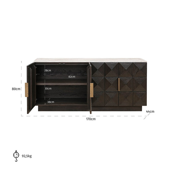 Sideboard Claremont 4 – Doors (brown) – Richmond Interiors – Ex Display Immediately Available From Our Buzzards Valley Showroom