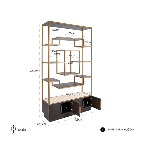Display Cabinet Claremont (brown) – Richmond Interiors