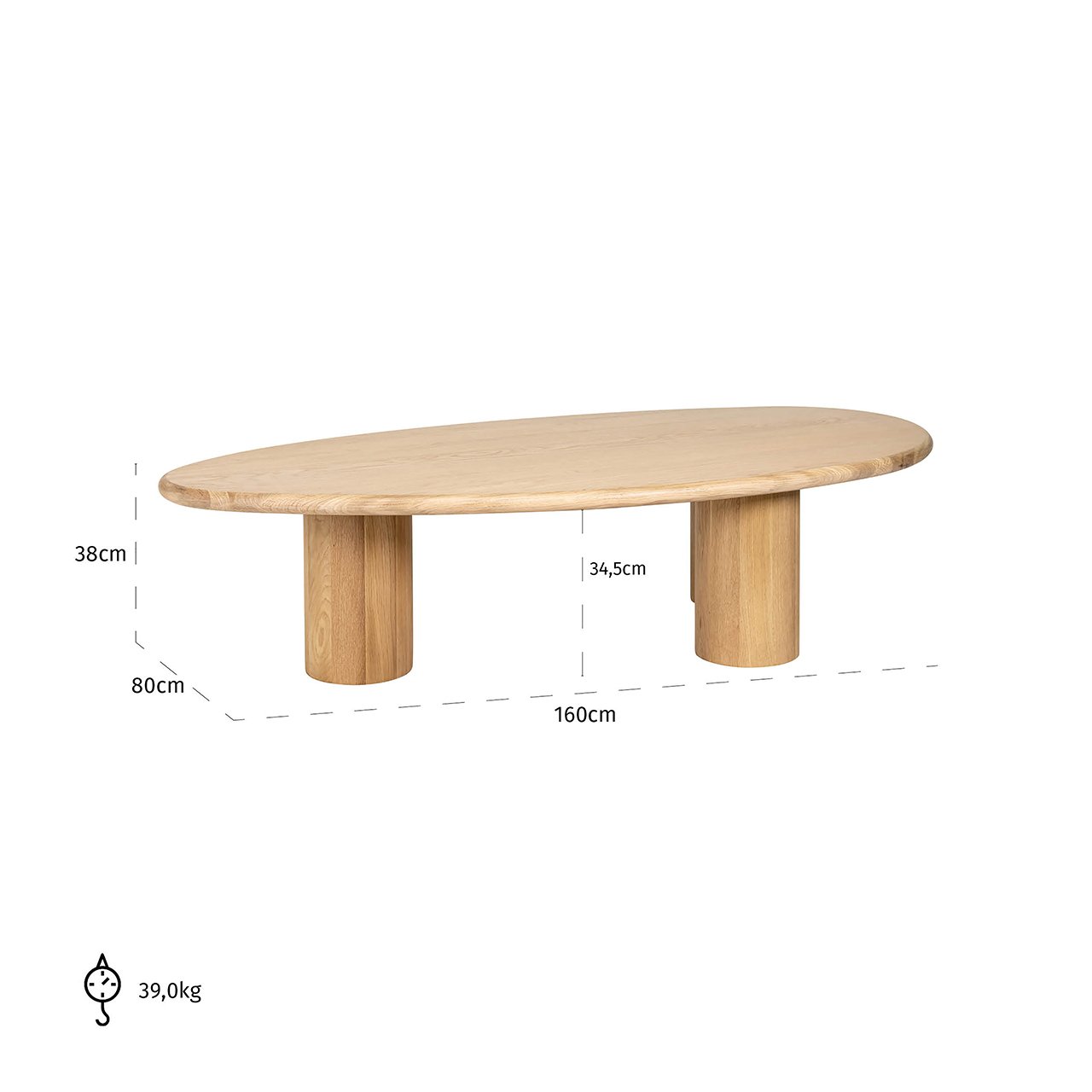 Coffee table Oakley (Natural oak)- Richmond Interiors