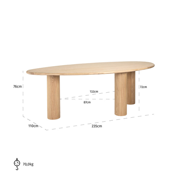 Dining Table Oakley 235 (natural Oak) – Richmond Interiors
