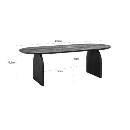 Dining table Hudson 235 (Black)- Richmond Interiors