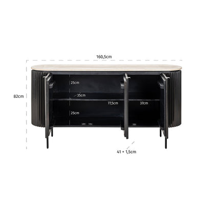 Sideboard Hampton 3-doors (Black)