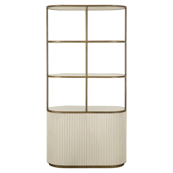 Display Cabinet Tivoli 2 – Doors 3 Open Shelves (white) – Richmond Interiors – Ex Display Immediately Available in Our Buzzards Valley Showroom