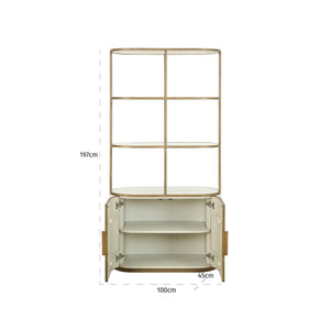 Display Cabinet Tivoli 2 – Doors 3 Open Shelves (white) – Richmond Interiors – Ex Display Immediately Available in Our Buzzards Valley Showroom