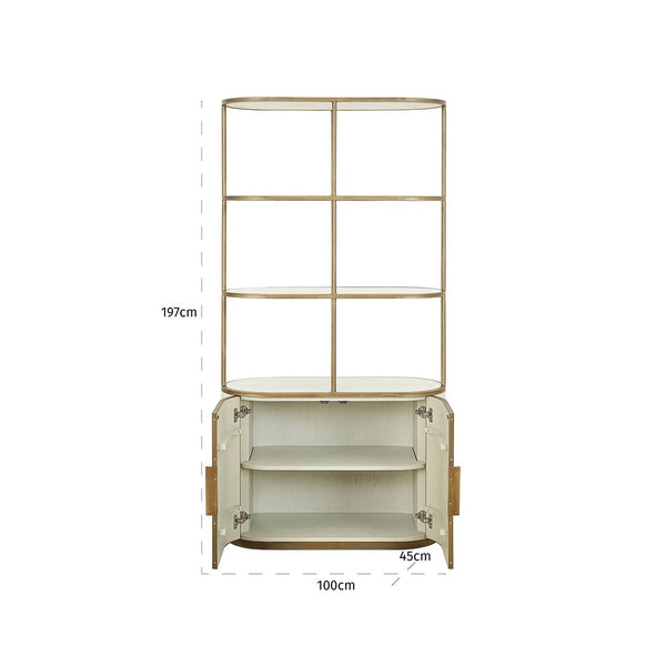Display Cabinet Tivoli 2 – Doors 3 Open Shelves (white) – Richmond Interiors – Ex Display Immediately Available in Our Buzzards Valley Showroom