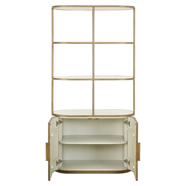 Display Cabinet Tivoli 2 – Doors 3 Open Shelves (white) – Richmond Interiors – Ex Display Immediately Available in Our Buzzards Valley Showroom