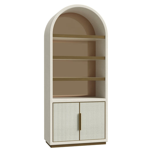 Display cabinet Tivoli with arched top 2-doors 3-shelves (White)