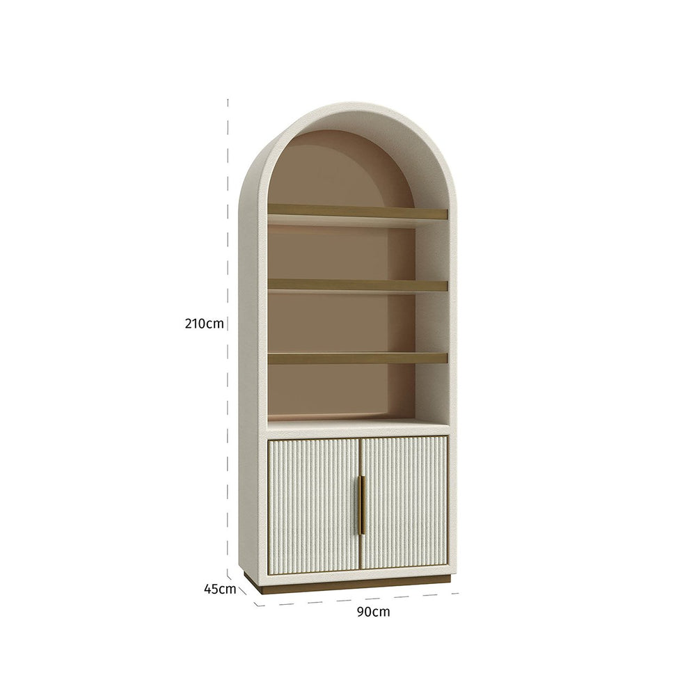 Display cabinet Tivoli with arched top 2-doors 3-shelves (White)