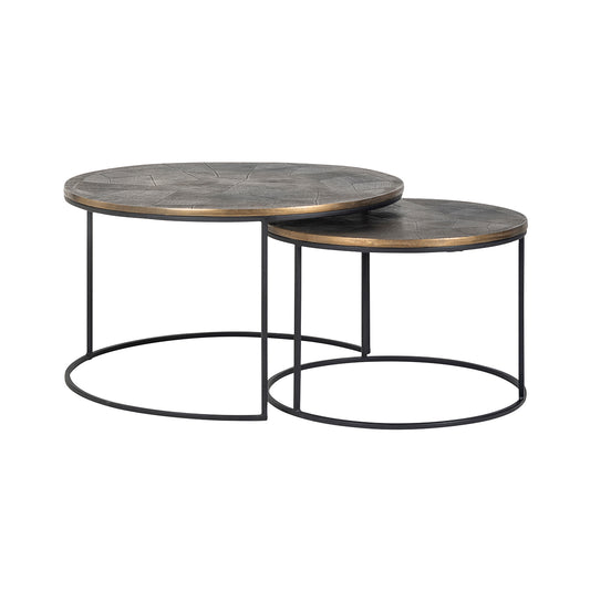 Coffee table Tulum set of 2 (Brushed Gold)