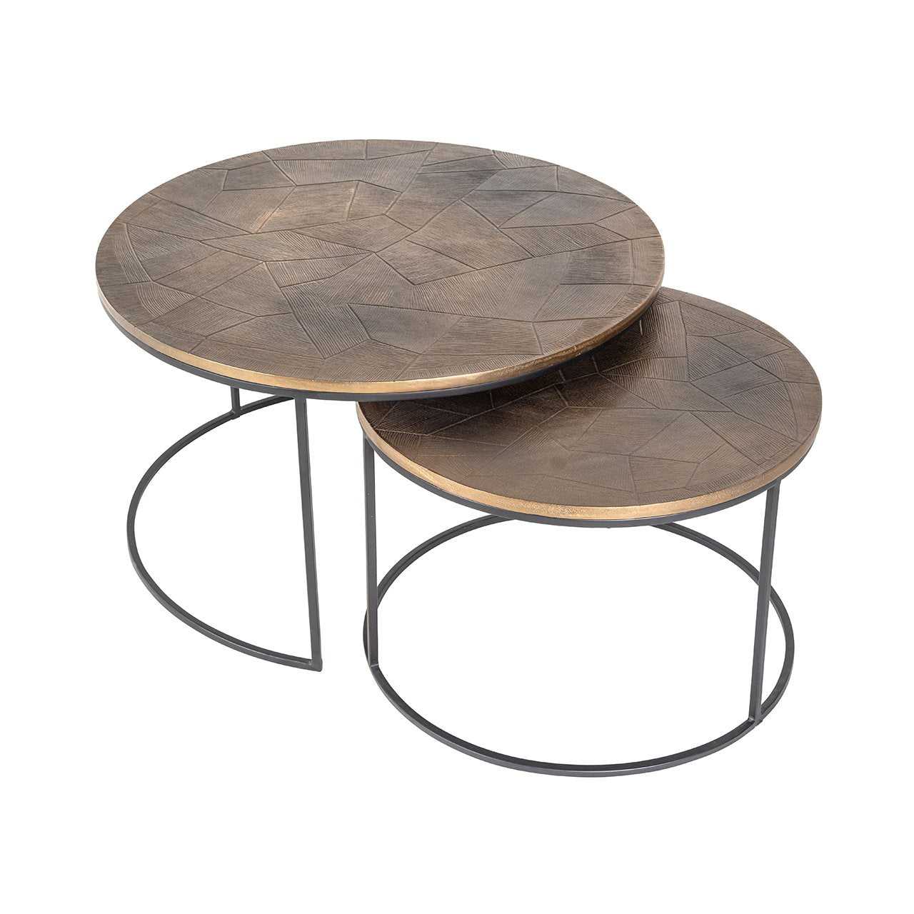 Coffee table Tulum set of 2 (Brushed Gold)- Richmond Interiors