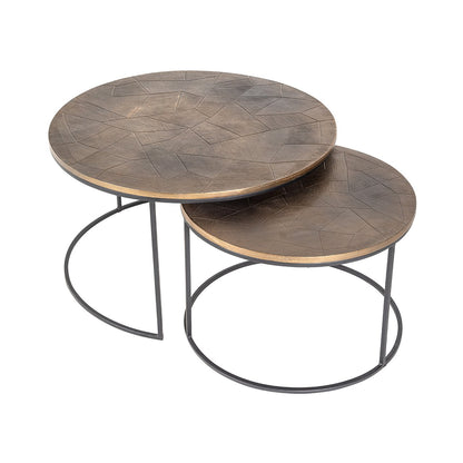 Coffee table Tulum set of 2 (Brushed Gold)- Richmond Interiors